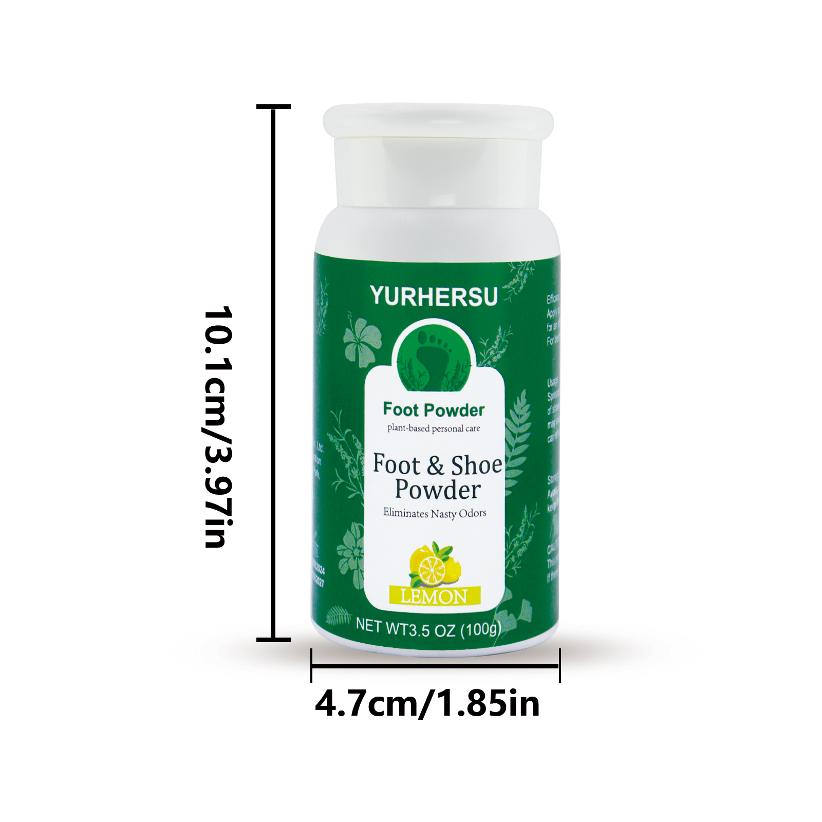 Pó de pé perfumado com limão fresco, permitiendo os pés para aproveitar a respiração natural