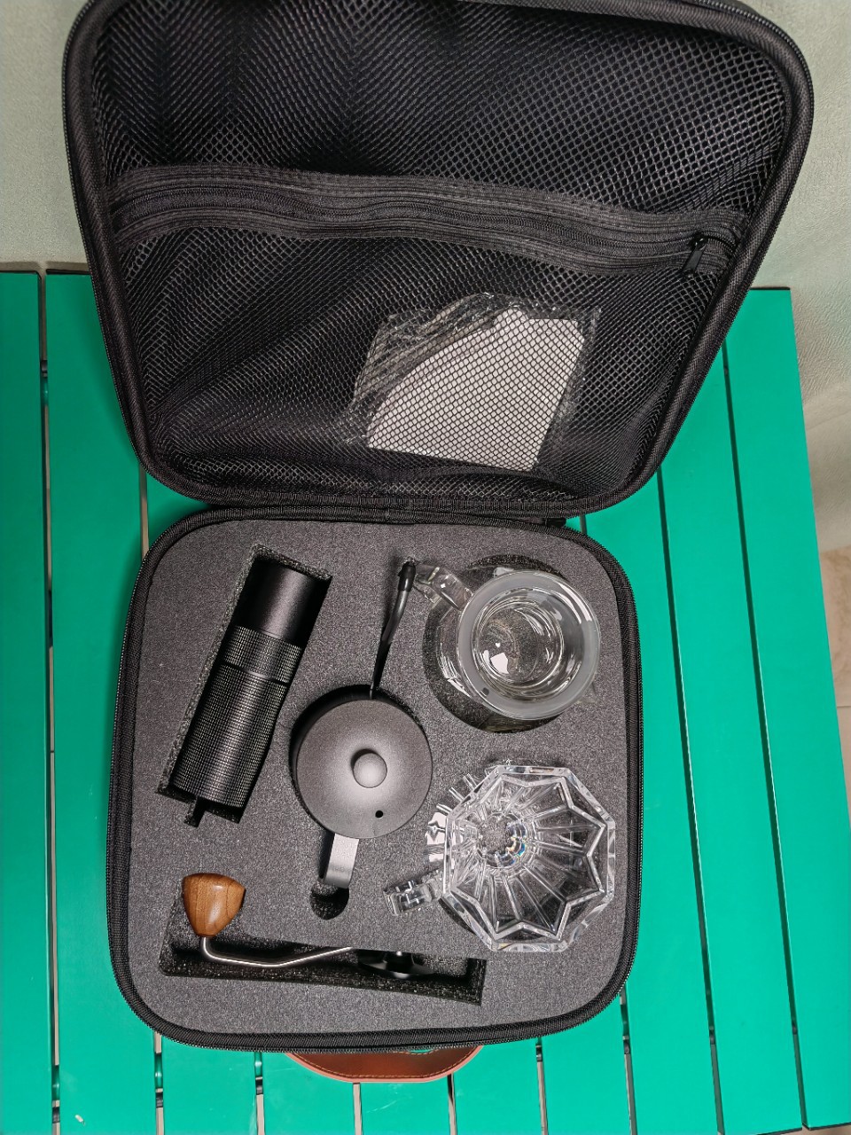 Bolsa de café de viaje para interiores y exteriores, Kit de molinillo de café Manual con paquete de regalo, juegos de cafetera