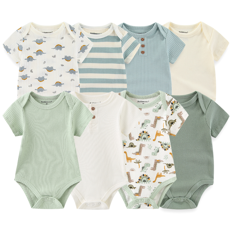 4 pezzi neonato body stampa cotone neonato vestiti manica corta pagliaccetto vestiti della neonata cartone animato 0-12M Bebes