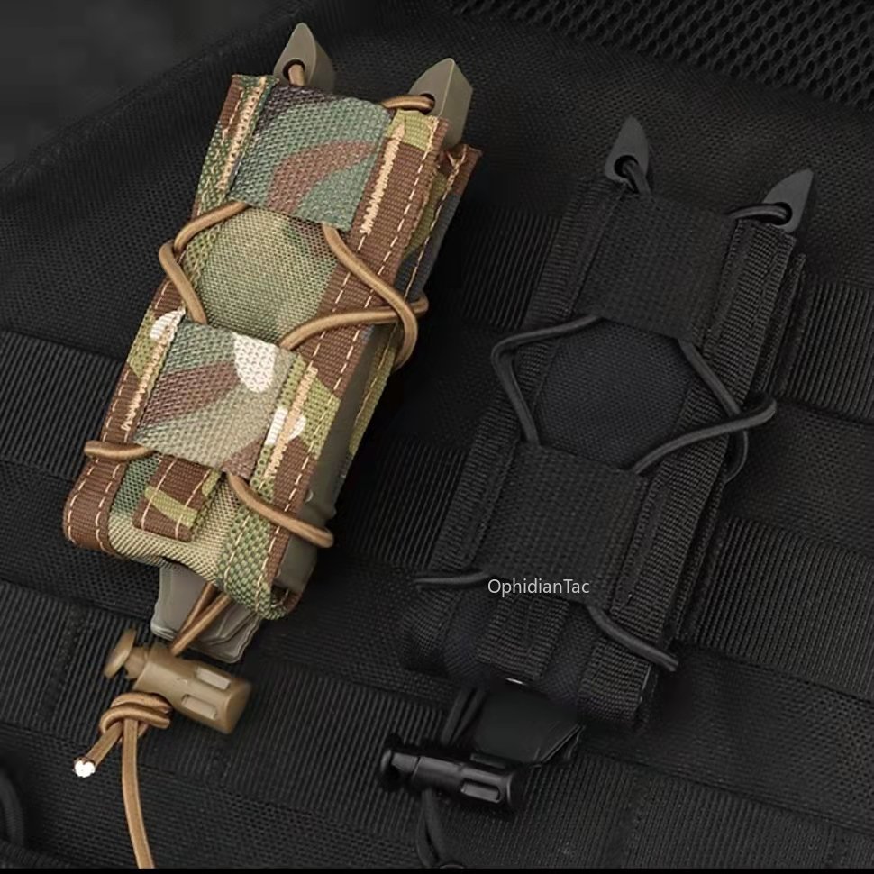 잡지 주머니 9mm 권총 단일 매거진 가방 몰리 손전등 주머니 토치 홀더 사냥 칼 홀스터 슈팅 Airsoft
