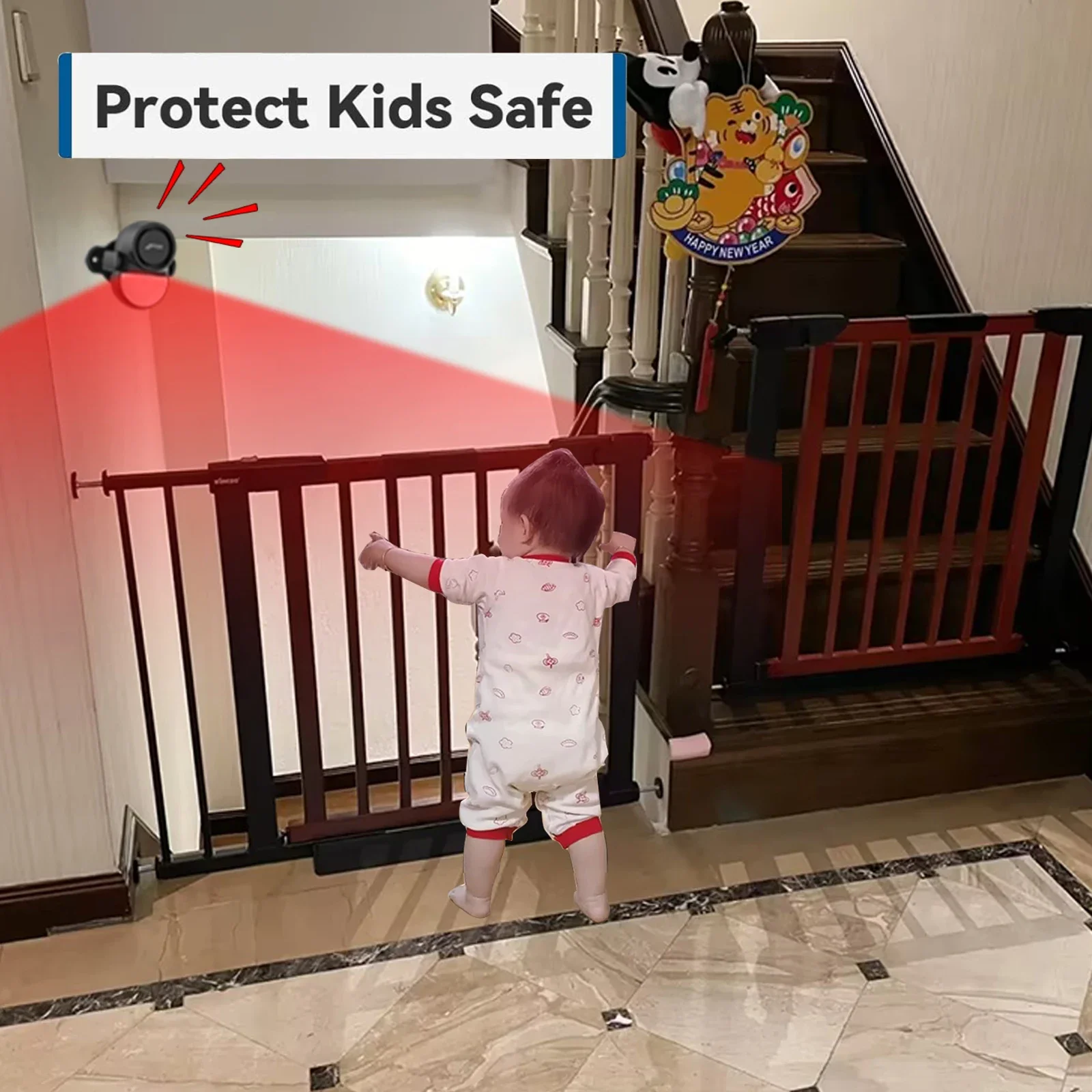 CPVAN infrared Motion Detector Home Burglar Security Protection Alarm Wireless 433MHz PIR Motion Sensor with Door sensor alarm