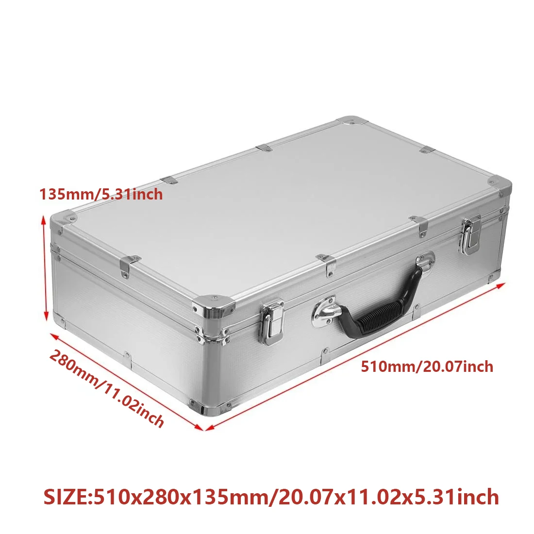 Boîte à outils de rangement d'instruments de sécurité en alliage d'aluminium, boîte à outils d'équipement, mallette de transport extérieure avec coton absorbant les chocs à l'intérieur