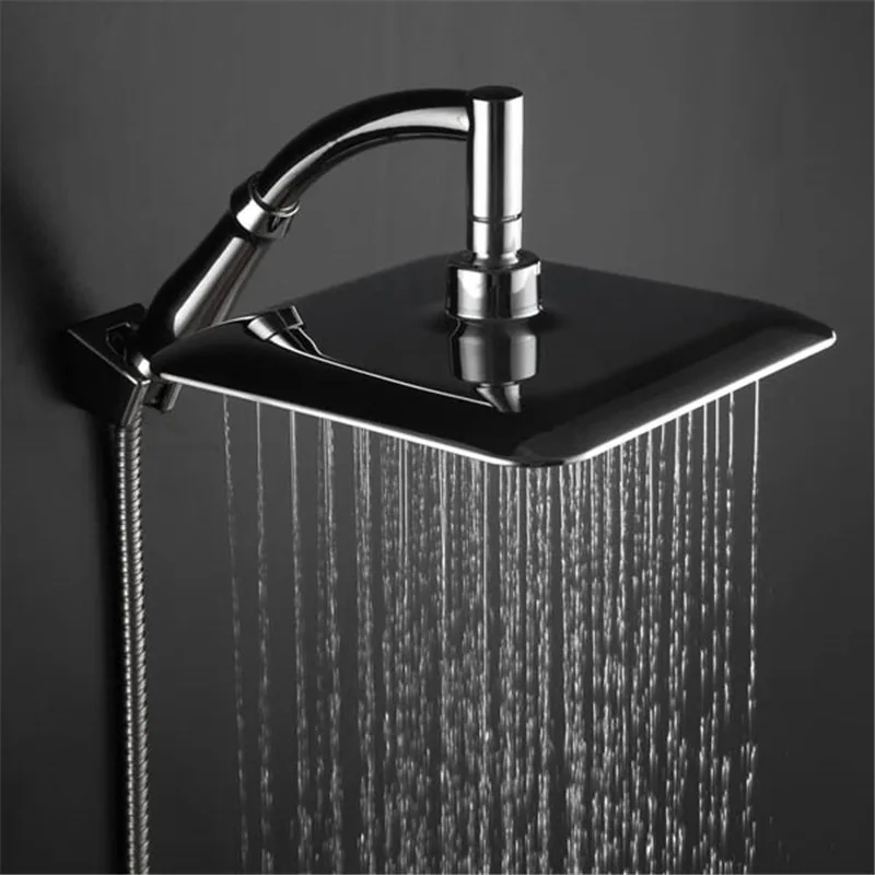 9 นิ้วหมุน 360 องศาห้องน้ําหัวฝักบัว ABS Chrome Water Saving Shower Extension Arm หัวฝักบัวมือถือบาง