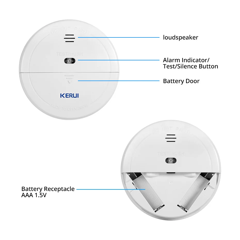 KERUI GS04 433MHz rilevatore di fumo Wireless sensore antincendio per W181 W204 GSM WiFi sistema di allarme domestico di sicurezza sistemi di allarme con quadrante automatico
