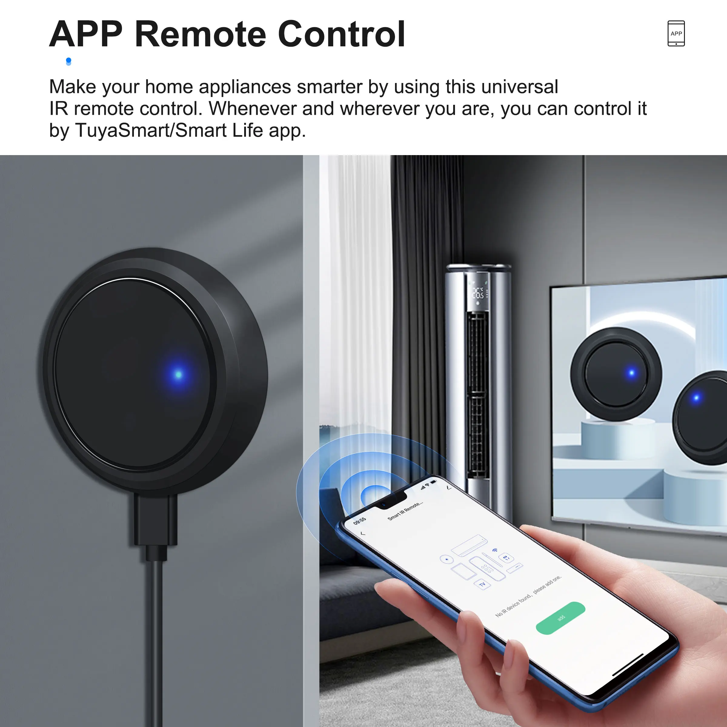Mando a distancia IR inteligente GIRIER Tuya, Blaster remoto infrarrojo universal WiFi para AC TV DVD STB, funciona con Alexa Google Home