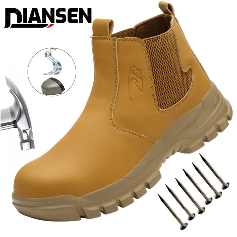 Wasserdichte, rutschfeste Arbeits-Wandererstiefel mit Stahlkappe, unzerstörbare Sicherheitsschuhe, Schutz-Sicherheitsschuhe, stoßfest, bruchsicher