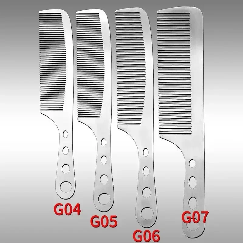 1PC チタン鋼櫛プロフェッショナルサロンヘア理髪帯電防止理髪櫛超薄型ヘアブラシ男性のための