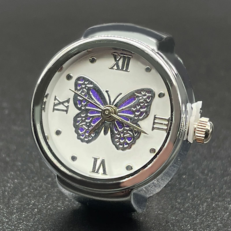 Montre à quartz pour couples masculins et féminins, atmosphère simple, assortie avec tout, papillon, chiffres romains, surface
