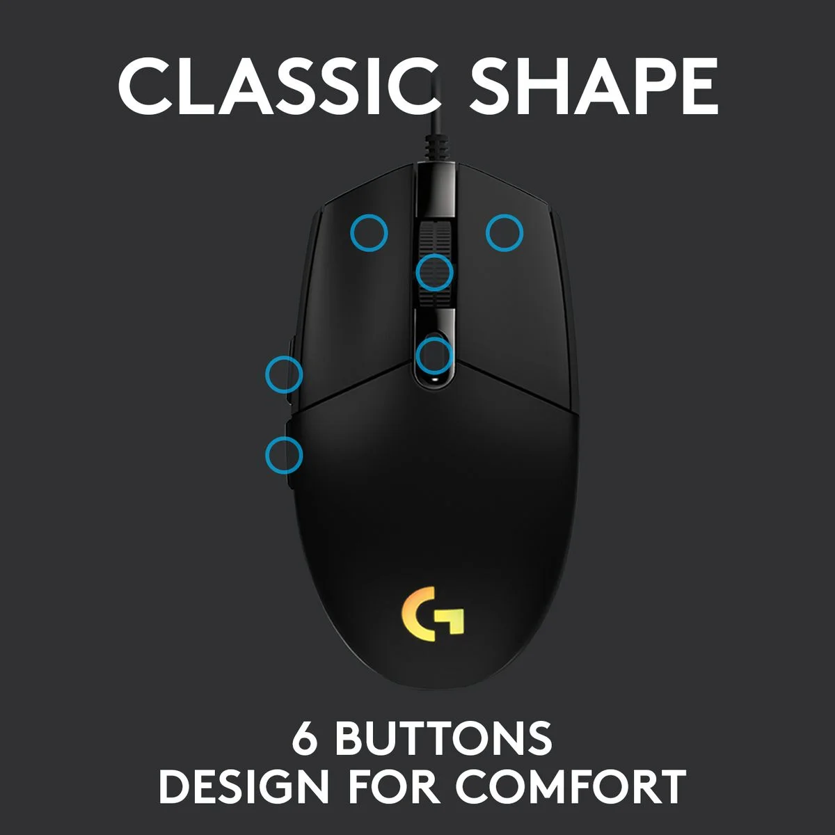 Mouse da gioco cablato Logitech G102 8000 DPI RGB retroilluminato ergonomico e mouse wireless Logitech G304 LIGHTSPEED 12000 DPI