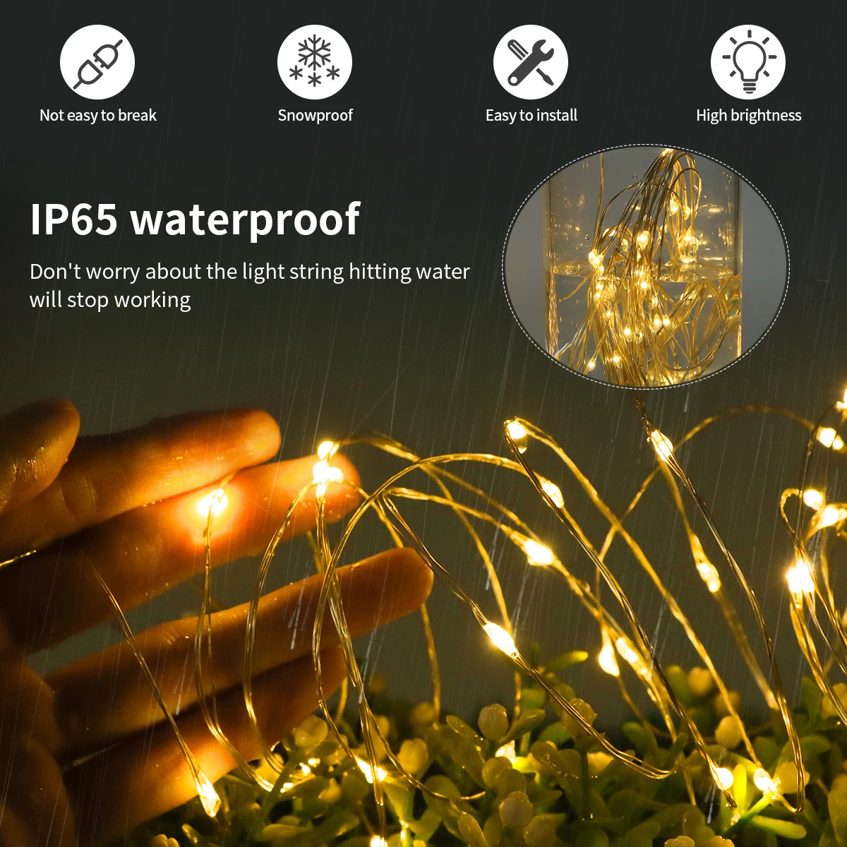 100m 50m 20m LED Luci della stringa Esterna Impermeabile Festone Giardino Decorazioni di nozze Fata di Natale Ghirlanda Filo di rame Luci della stringa