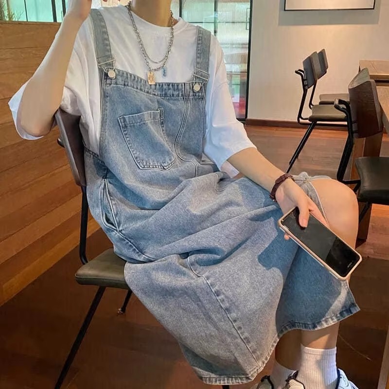 Abito generale in denim primavera estate Abiti jeans senza maniche da donna Moda femminile Solid Slip Abiti casual con cinturino per spaghetti allentati