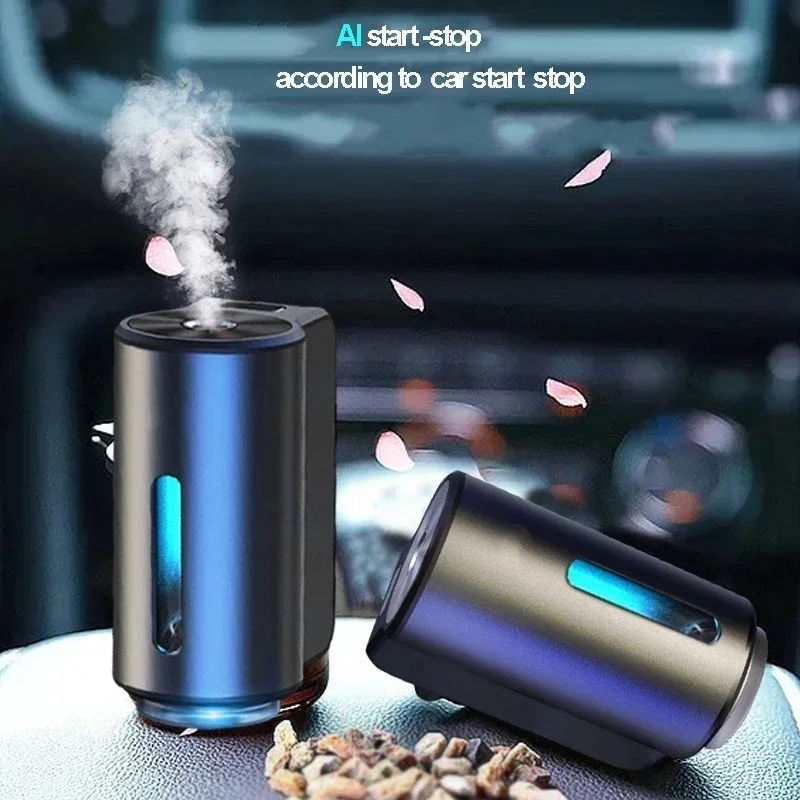 Car Air Freshener ไฟฟ้า Auto Aroma Diffuser รถ Air Vent น้ํามันหอมระเหย Mist Humidifier กลิ่นหอม Diffuser น้ํามันหอมระเหย