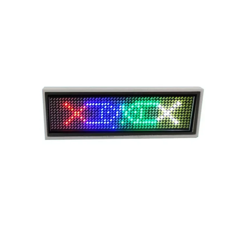 NEUES Bluetooth-LED-Namensschild, digitales LED-Tag, wiederaufladbar, DIY, programmierbare Scroll-Nachricht, 15 Anzeigetäle, Abzeichenmodule