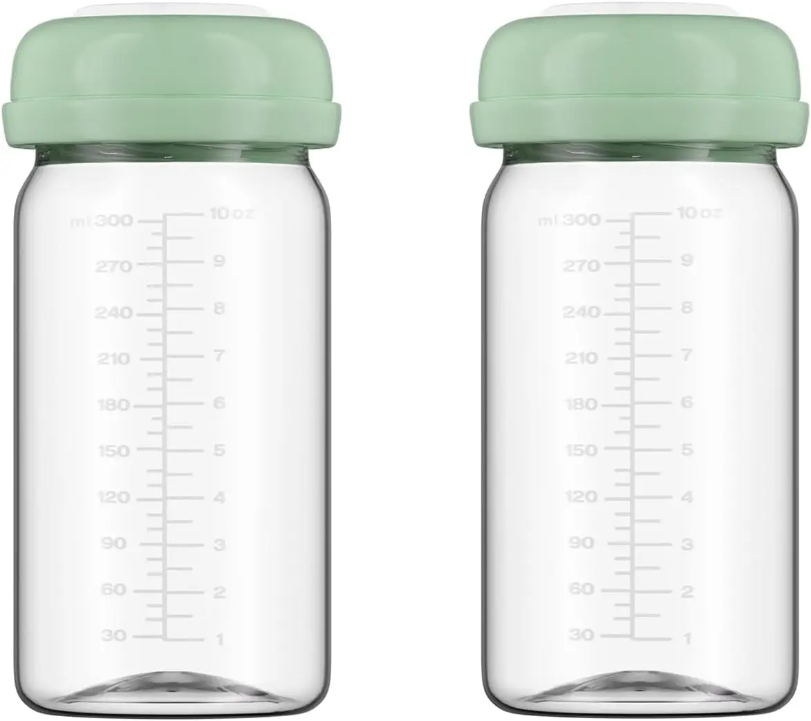 Garrafas de coleta de garrafas de armazenamento de leite materno, recipiente de leite materno de pescoço largo compatível com bomba tira leite momcozy/spectra s1 s2