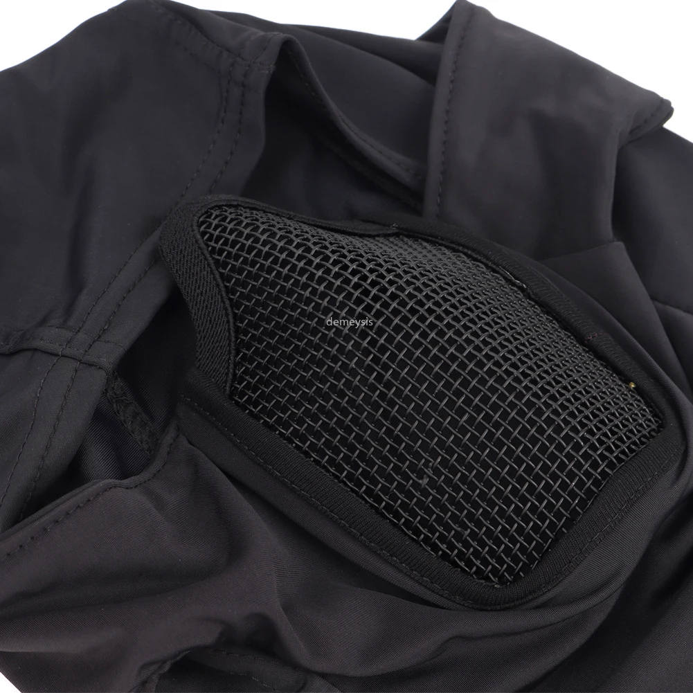 Jagd Schutz Kopfbedeckung Taktische Sturmhaube Kappe Kampf Halbe Gesicht Stahl Mesh Airsoft Paintball Masken