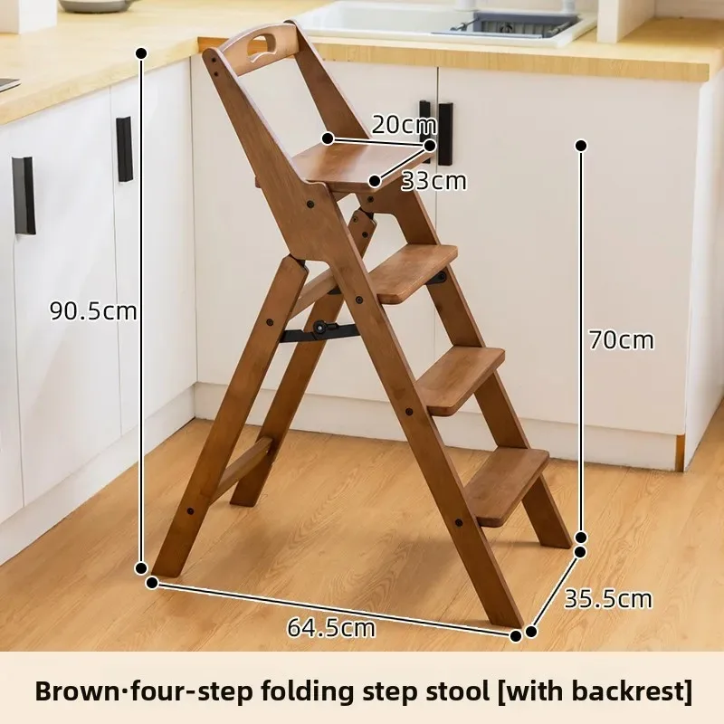 Convertible Folding Step Stool and Ladder,Sturdy Kitchen Bar Height Stool,Non-Slip Portable Stepladder for Storage and Cleaning