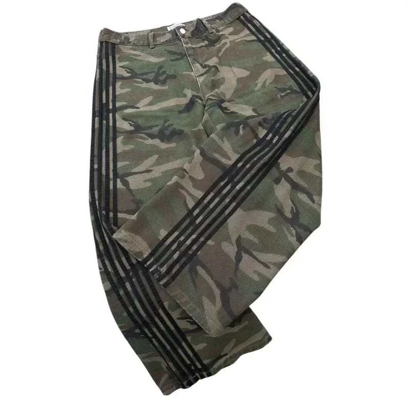 Y2k men baggy jeans Harajuku Fashion new striped wide-leg pants Punk Gothic street lovers casual oversized straight leg pants