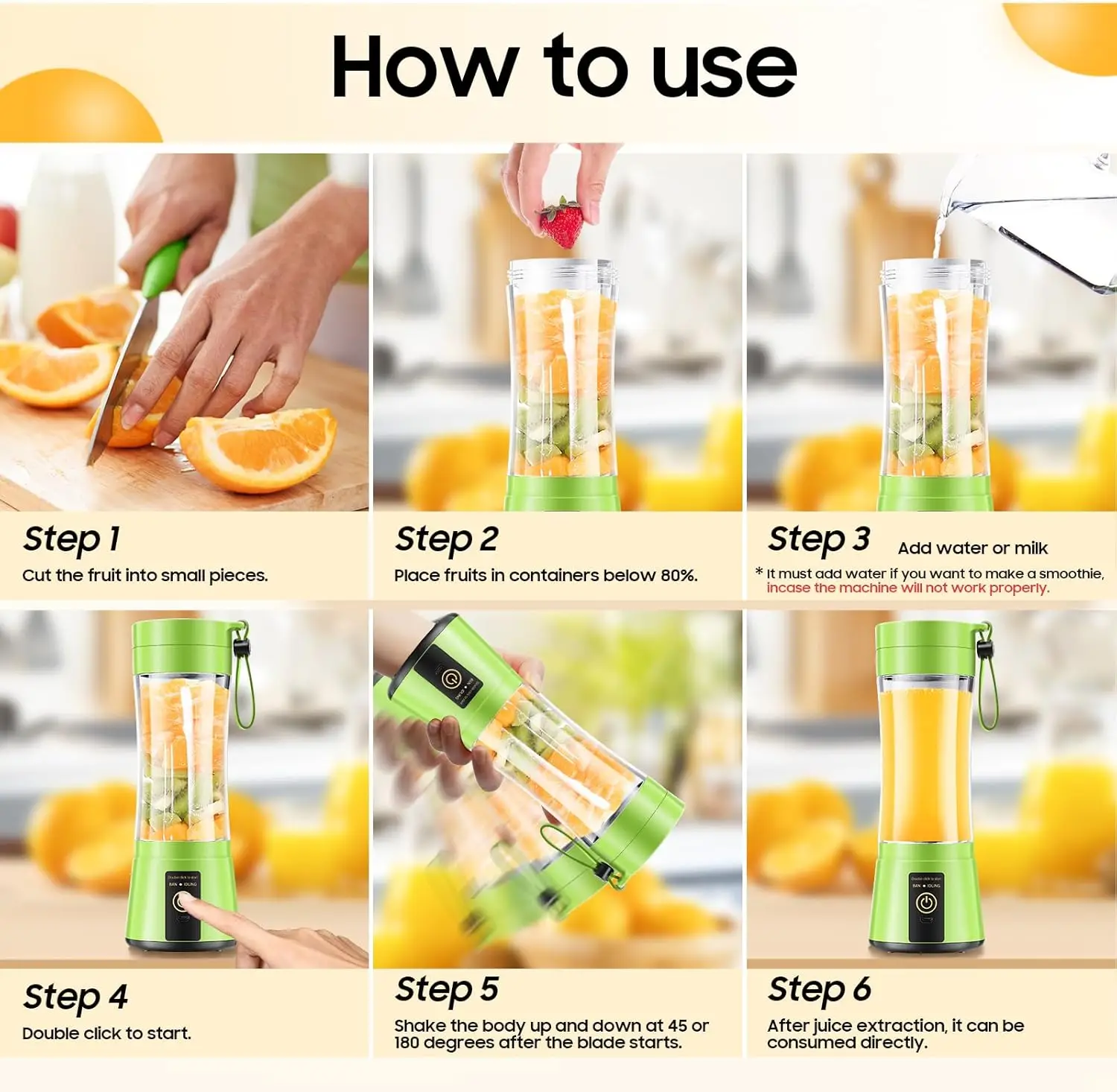 Electric Juicer Mini Portable Blender Fruit Mixers Fruit Extractors Multifunction Juice Maker Machine Blender Smoothies Mixer