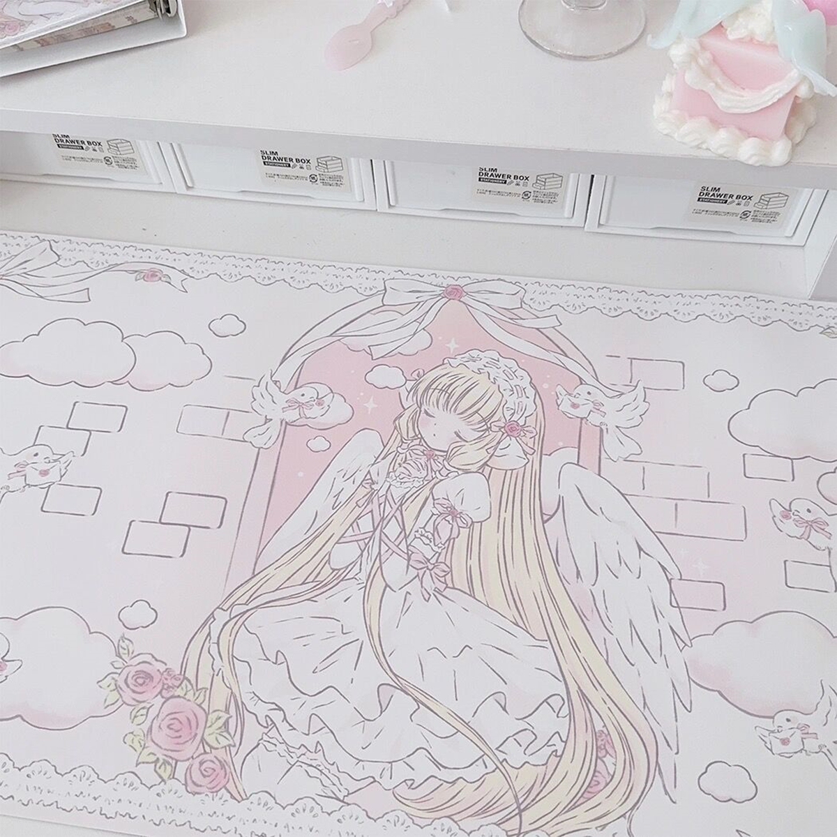 Large Cartoon Mouse Pad Waterproof Gaming Computer Table Mat Kawaii Mouse Mat Desk Costers Office Stationery Desk Organizer