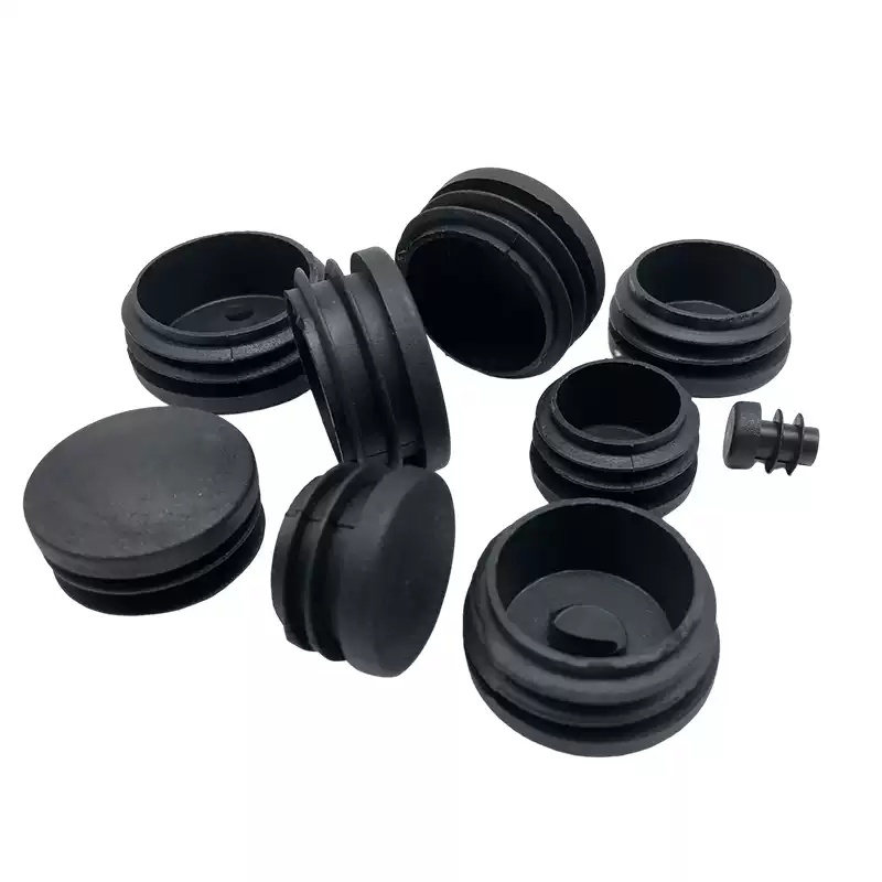 Plastic Black Round Pipe Plug 12~100mm PE Plastic Chair Table Feet Cap Blanking End Cap Tube Pipe Insert Plug Decorative Dust