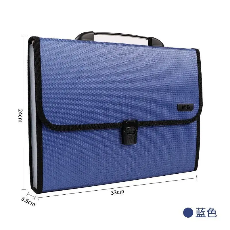 A4 Size Portable 13 Pockets Expanding Wallet File Folder Paper Document Storage Organ Bag Holder Office School Organizer Case