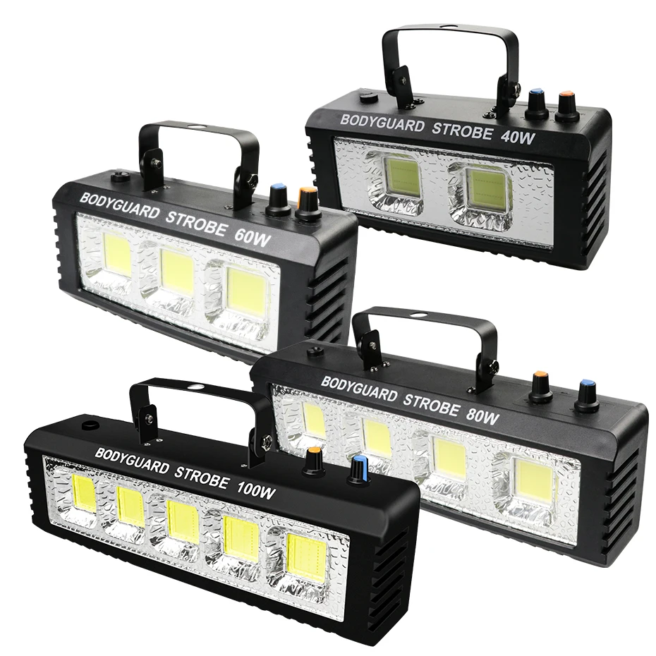 คนต่างด้าว RGB สีขาว DJ Disco Strobe ไฟ 40W 60W 80W 100W รีโมทคอนโทรลเสียงแฟลชงานแต่งงานวันหยุด Stage Lighting Effect