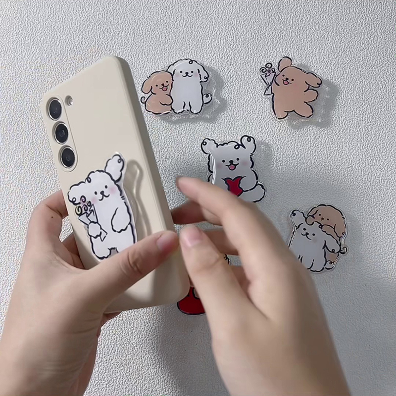 Custom Acrylic Phone Grip Round Foldable Cartoon Photo Customized Logo Anime Hologram Personalized Mobile Clear Phone Holder