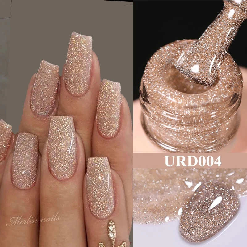 UR SUGAR 15ml champán oro plata brillo reflectante esmalte de uñas barniz semipermanente remojo de Gel UV para arte de manicura