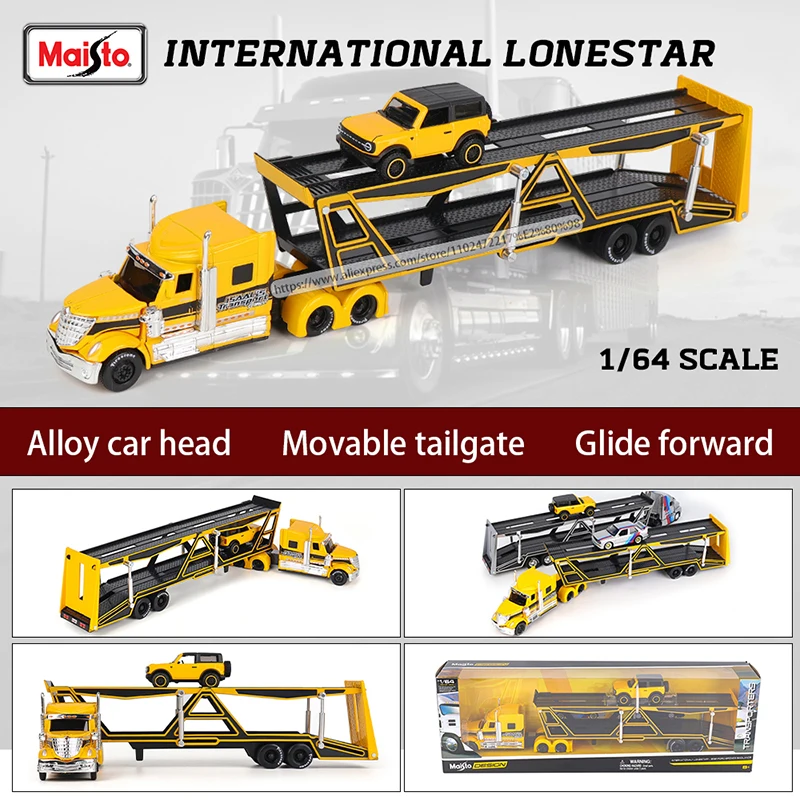 Maisto 1:64 NEUES MACK Anthem/International Transport Casting Manufacturing Trailer Model Simulation Model Alloy Car Collection