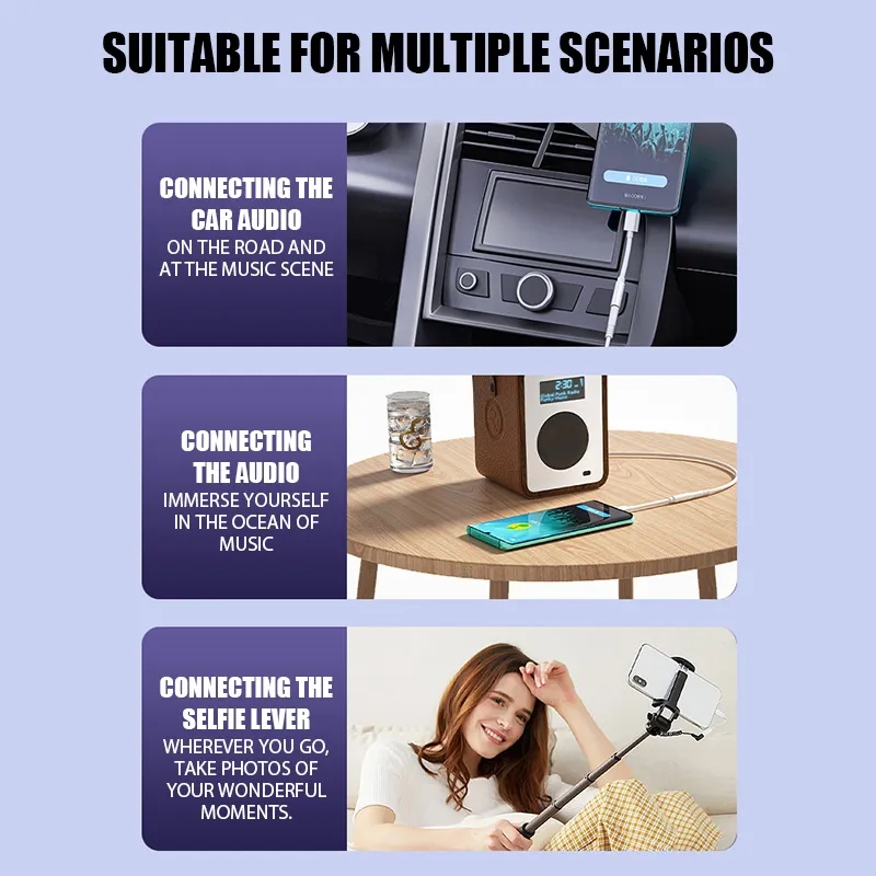 Adaptador USB tipo C a 3,5 Jack para auriculares USB-C 3,5 convertidor de Cable de Audio de 5mm para IPhone 15 15 Pro MAX Samsung Galaxy Huawei Xiaomi