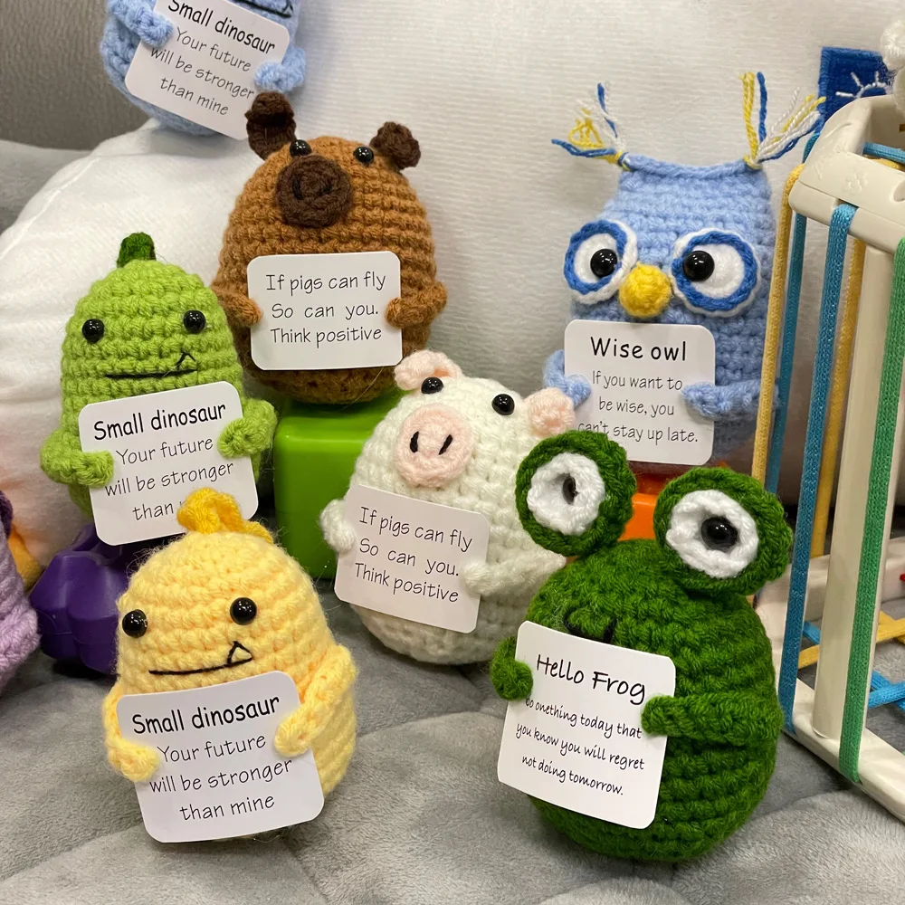 Muñeca de tortuga positiva tejida nueva, soporte emocional hecho a mano, tortugas marinas de ganchillo positivas, regalos para Navidad, Año Nuevo, cumpleaños
