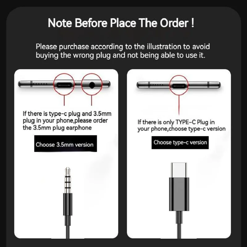9D 베이스 스테레오 유형 C&3.5mm 헤드폰 볼륨 조절 헤드셋, HD 마이크 포함 iPhone15/16용 유선 이어버드 Samsung Galaxy 이어폰
