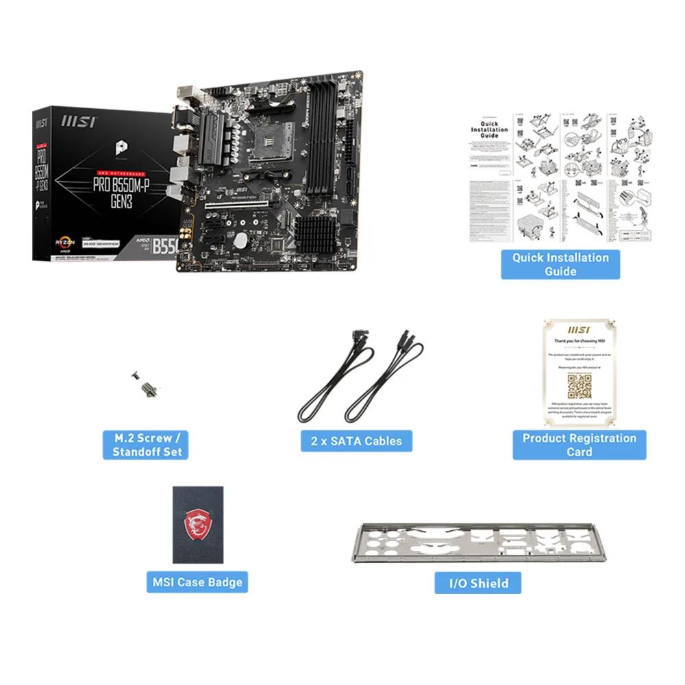Msi pro B550M-P gen3 und Gaming-Motherboard am4 ddr4 m.2 unterstützt das Desktop-Computer-Mainboard der Serie ryzen cpu r3 r5 r7 5000 und 3000