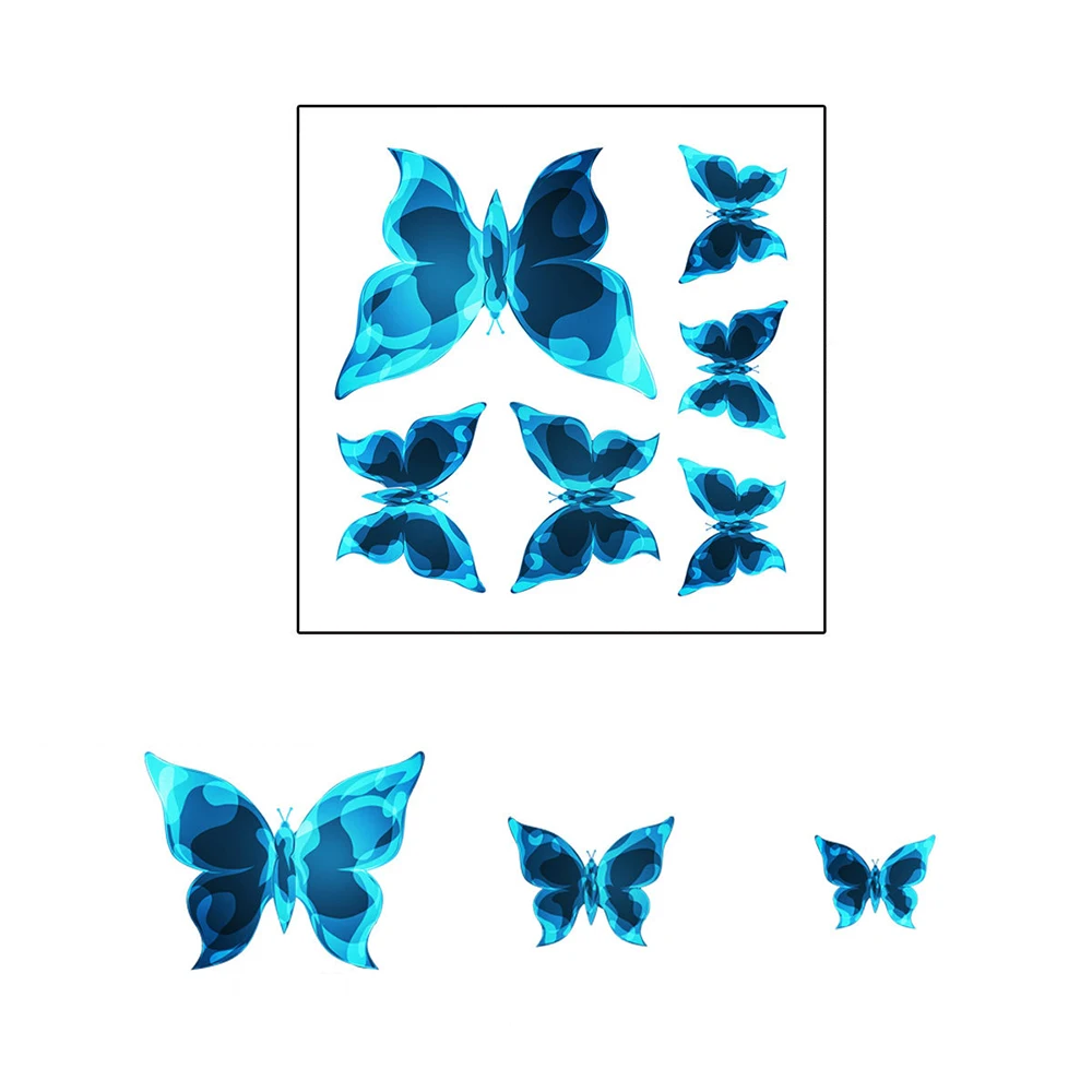 6PCS/Set Blue Luminous Small Butterfly Switch Paste Bedroom Living Room Switch Paste Decorative Self-Adhesive Wall Paste