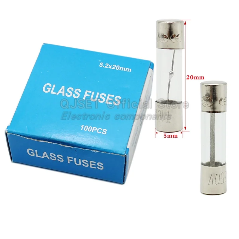 20 ชิ้น 6x30 มิลลิเมตร/5*20 มิลลิเมตรช้า fusing แก้วล่าช้าฟิวส์หลอด T0.5A 0.75A 1A 1.25A 1.5A 2A 2.5A 3.15A 4A 6.3A 7A 8A 10A 12A15A ​ 20A 250V