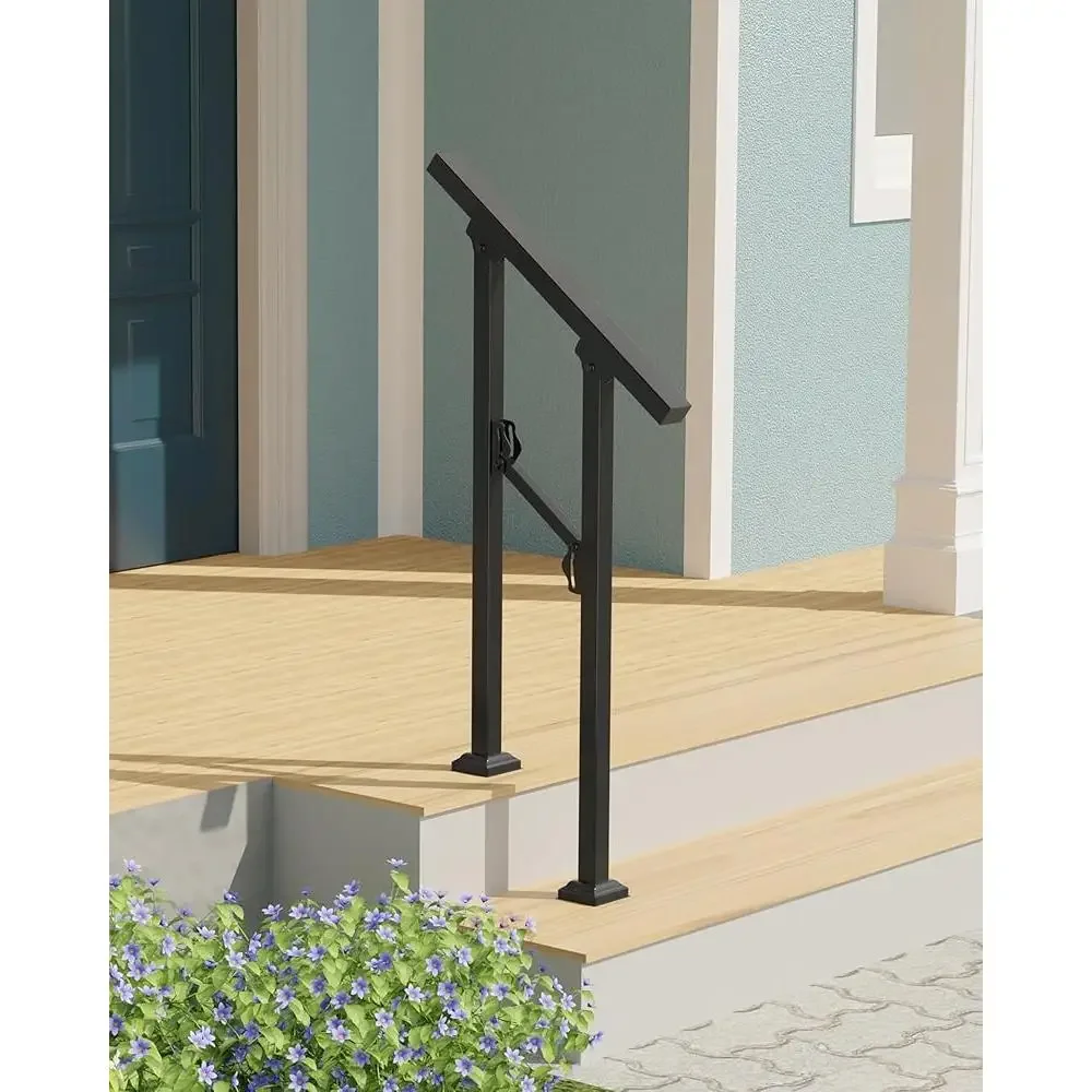 Outdoor Indoor Handrails Steps Adjustable Wrought Iron Railings Stair Railing Easy Install Safety Support Durable Non Slip