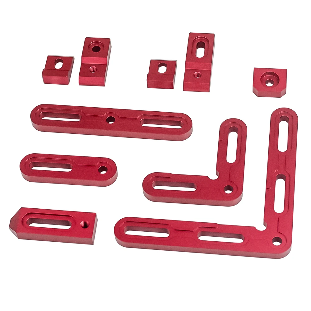 1 Juego de herramientas de tira de posicionamiento de 90 grados de aluminio en forma de L, plantilla de alineación, herramienta de abrazadera fija para banco de trabajo CNC, tira de posicionamiento de zócalo