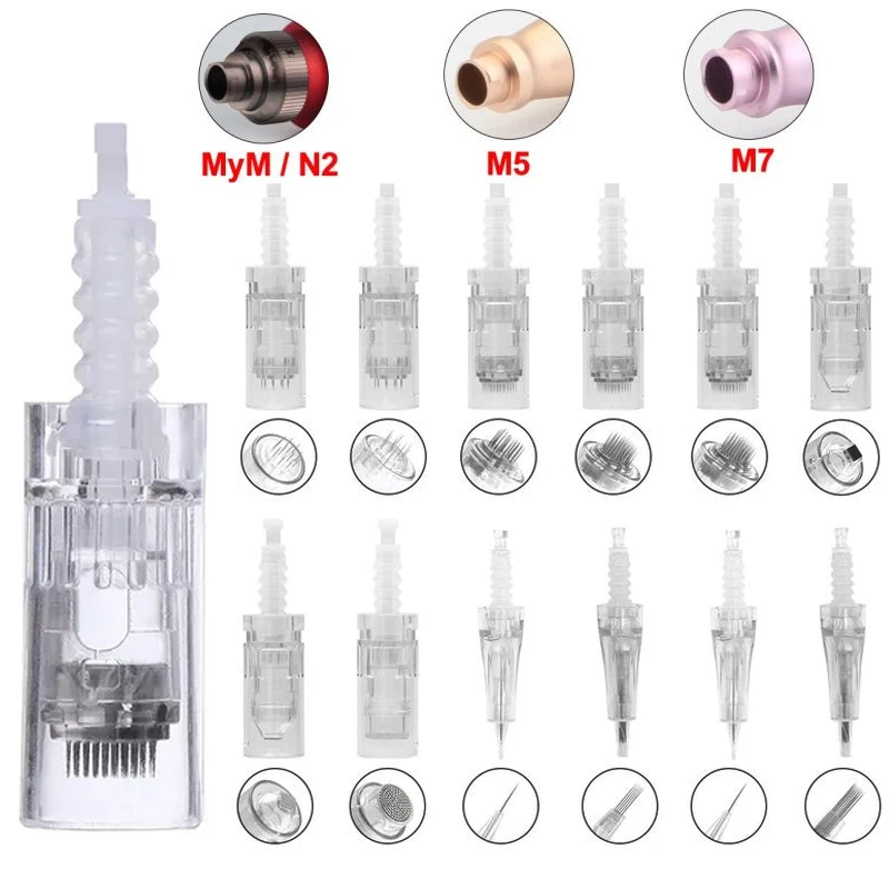 10 ชิ้น Dr ปากกา Ultima M5/M7/N2 ทิ้งตลับเข็ม Rechangeable Derma แสตมป์ Microneedling เข็ม Skin Care เครื่องมือ