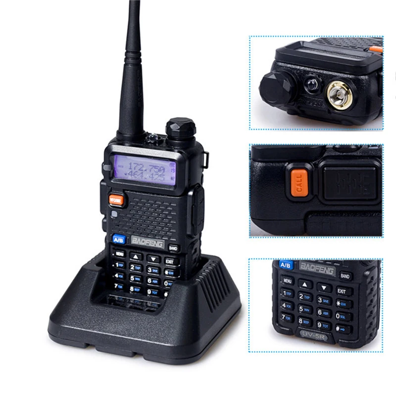 2PCS Baofeng UV-5R 5W 8W Walkie Talkie 1800mAh Tragbare Ham FM Radio VHF UHF dual Band Transceiver Zwei Weg Radio