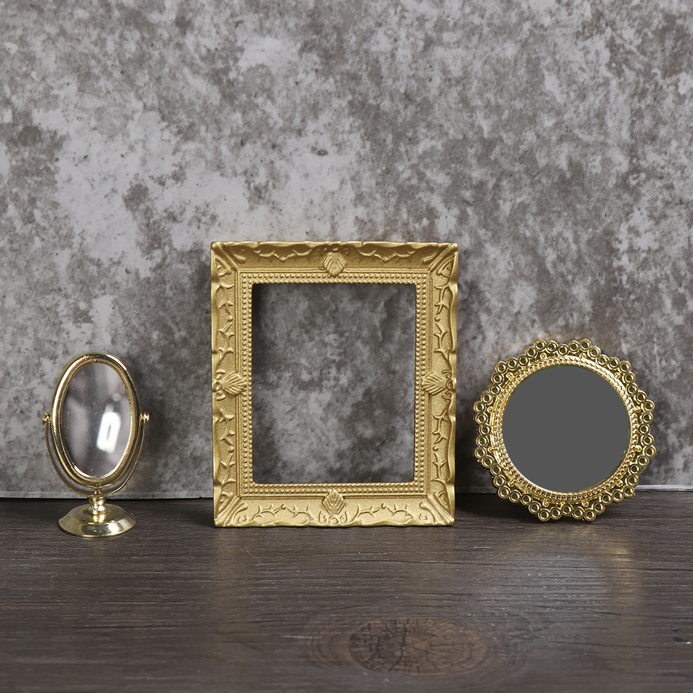Tỉ Lệ 1:12 Mini Hình Ngôi Nhà Búp Bê Nhựa Vintage Thu Nhỏ Gương Nhà Búp Bê Đồ Nội Thất Bức Tiểu Họa Vật Trang Trí Phụ Kiện Búp Bê