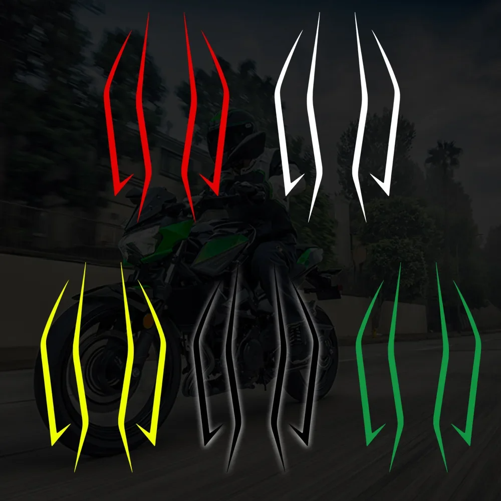 4 pçs adesivo de carenagem da motocicleta decoração reflexiva legal frente puxar decalques do farol para kawasaki ninja ninja400 h2 h2sx