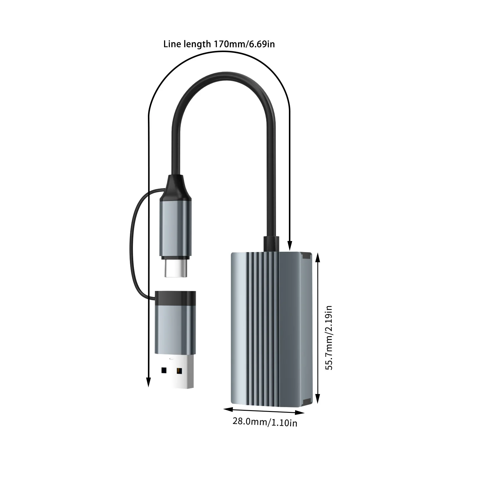 Ethernet-адаптер 2,5G, 2500 Мбит/с, USB 3.0 и сетевая карта типа C к Rj45 для портативных ПК, NAS-сервера, Windows Mac OS, Интернет