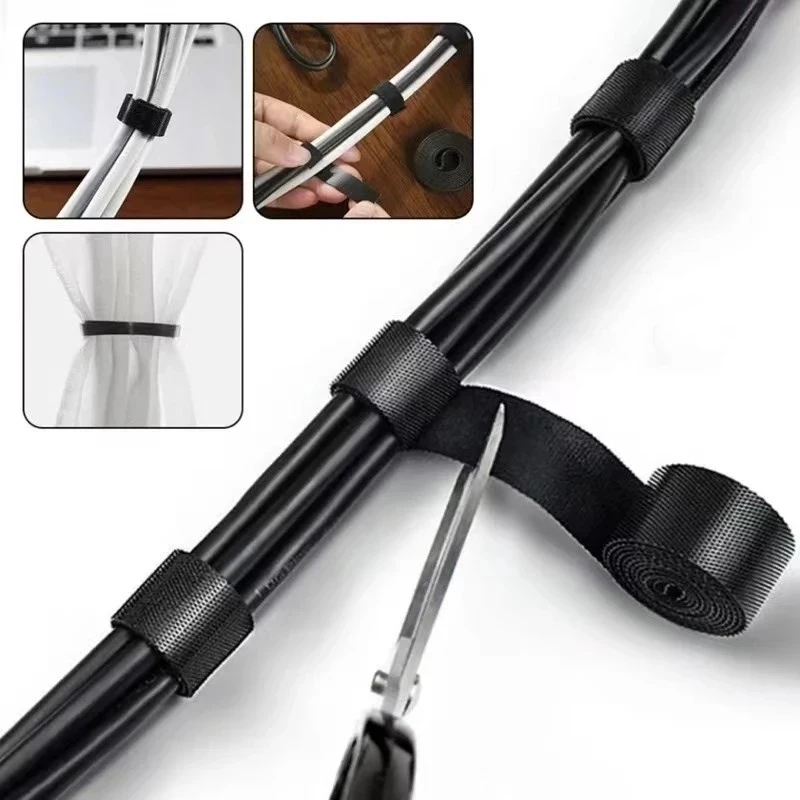 Bridas para cables con cierre de gancho y bucle, enrollador de cables, bridas para cables de ratón y auriculares, Protector de gestión de Cables USB, organizador de cables