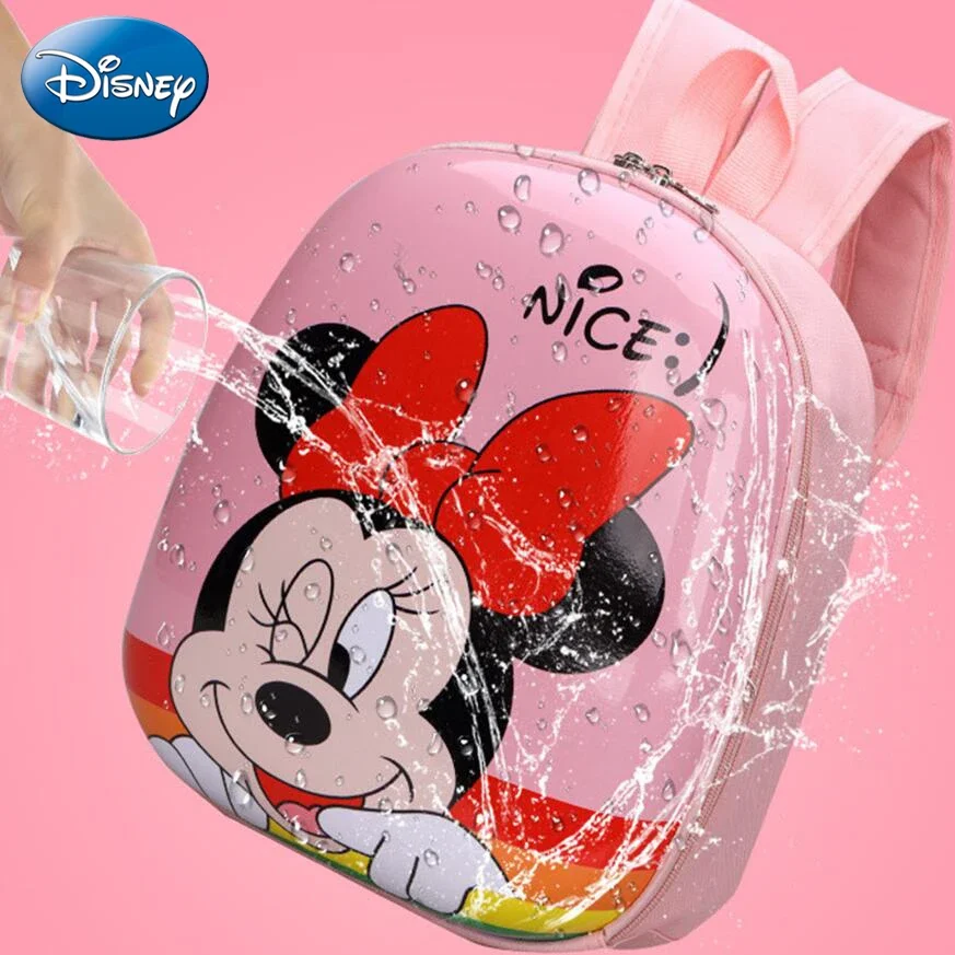 Disney-mochila de dibujos animados para niños, bolsa escolar de alta capacidad, impermeable, con carcasa dura, Mickey Mouse, Frozen