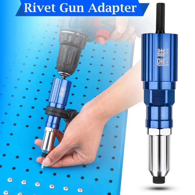 Kit Adaptador Elétrico Rivet Gun, Conector de Broca para RivetTool, Inserir Porca, Pull Rivet Tools, Acessórios, 2.4mm-4.8mm