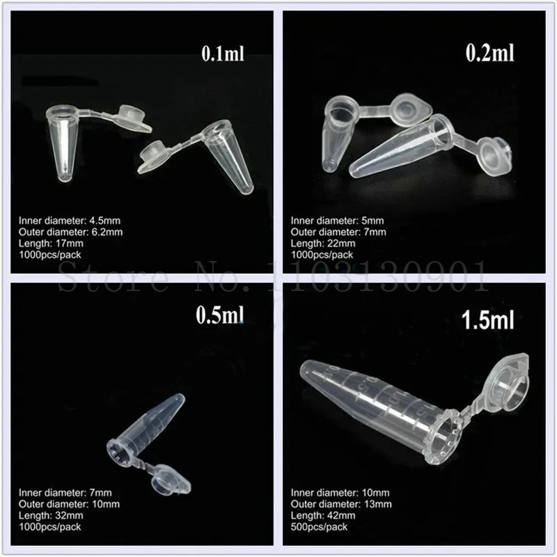 Provetta da centrifuga in plastica da laboratorio EP Provetta da 0,1 0,2 0,5 1,5 2 5 7 10 15ml Tubo PCR per campioni di virus Esperimento scolastico