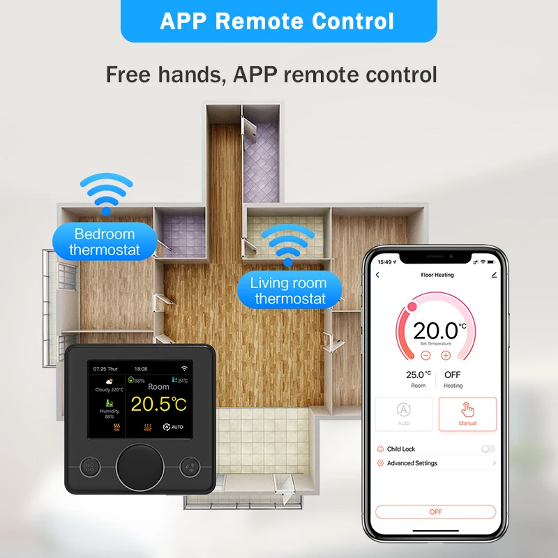 Tuya Wifi Thermostat Smart Thermostat หม้อต้มแก๊สน้ําเครื่องทําความร้อน Termostato ดิจิตอลคอนโทรลเลอร์อุณหภูมิ Smart Life Alexa