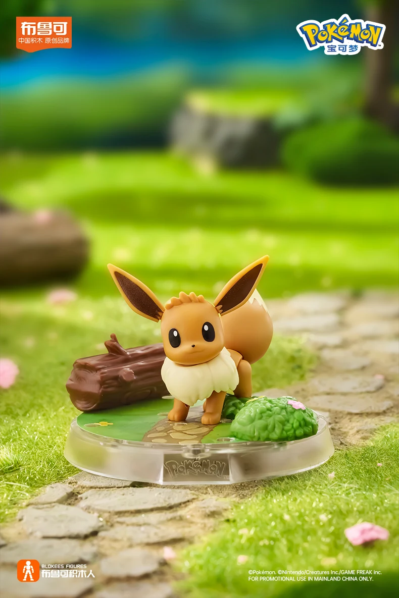 BLOKEES Original POKEMON Building Blocks Pikachu Charmander Psyduck Sprigatito Eevee Lucario Pokémon Action Figure ของเล่นของขวัญ