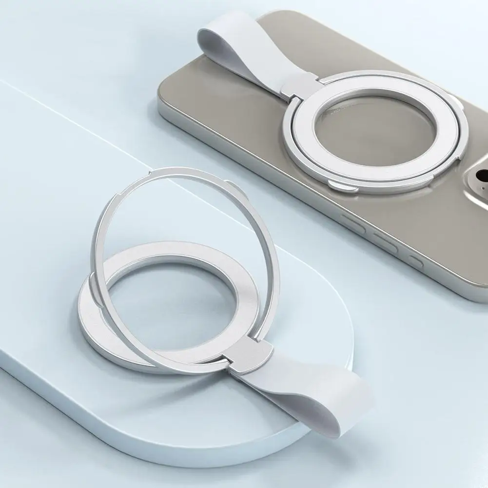 iphone15 14 13 12 시리즈 데스크탑 AlloyBuckle 스탠드 용 실리콘 코드 회전 킥 스탠드가있는 MagSafe 마그네틱 링 전화 홀더