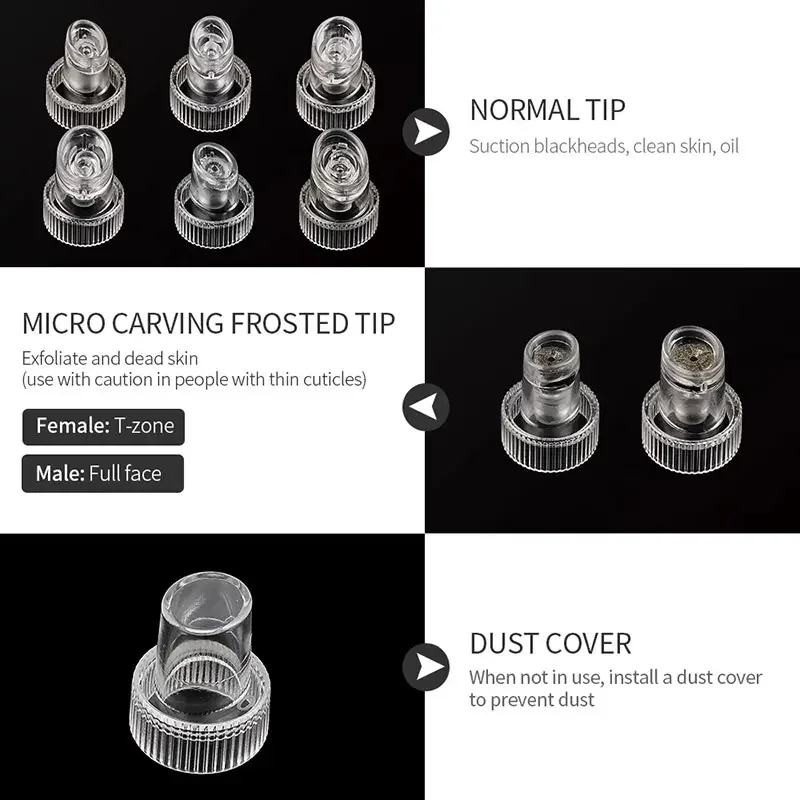 Puntas de plástico de hidrodermoabrasión de repuesto para cabezal, 9 Uds., para agua H2O2, oxígeno, Jet Peel, accesorios de microdermoabrasión hidrafacial